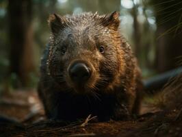 wombat retrato creado con generativo ai tecnología foto