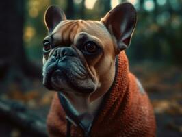 French bulldog created with Generative AI technology photo