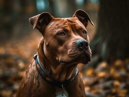 American Pit Bull Terrier dog created with Generative AI technology photo