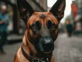 Belgian Malinois dog created with Generative AI technology photo
