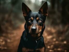 Australian Kelpie dog created with Generative AI technology photo