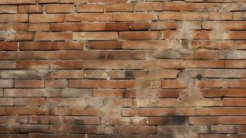 Old red brick wall background, abstract texture pattern backdrop, Generative AI illustration photo