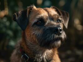 Border Terrier dog created with Generative AI technology photo