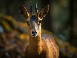 Chamois portrait created with Generative AI technology photo