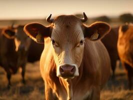 Cattle portrait created with Generative AI technology photo