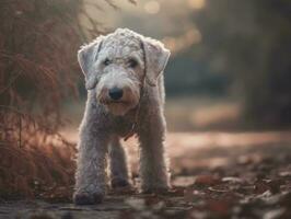 Bedlington terrier perro creado con generativo ai tecnología foto