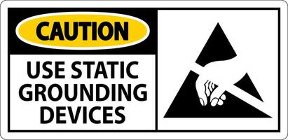 Caution Sign Use Static Grounding Devices vector