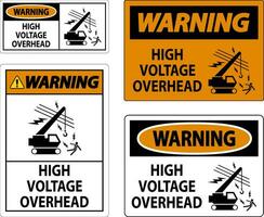 Warning Sign High Voltage Overhead vector