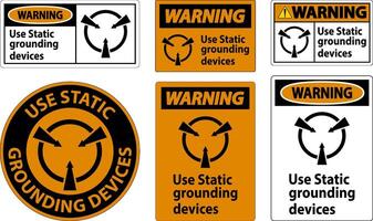 Warning Sign Use Static Grounding Devices vector