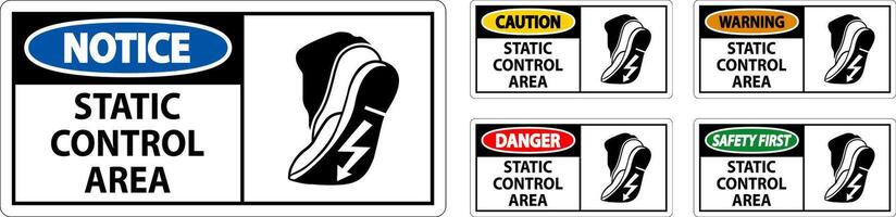 Caution Sign Static Control Area vector