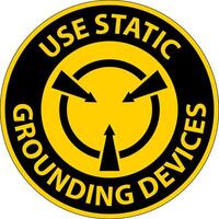 Caution Sign Use Static Grounding Devices vector