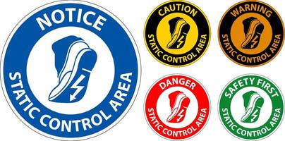 Caution Sign Static Control Area vector