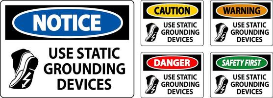 Caution Sign Use Static Grounding Devices vector