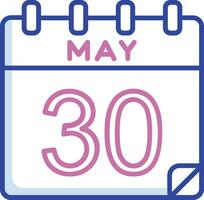 30 mayo vector icono