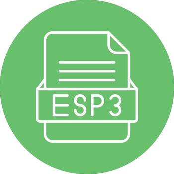 ESP3 File Format Vector Icon
