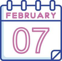 7 February Vector Icon