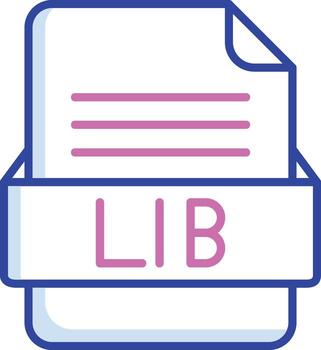 LIB File Format Vector Icon