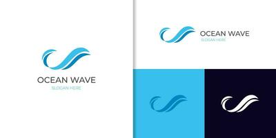 ocean blue wave abstract water logo icon design element, water wave simple logo element vector