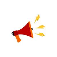 Red megaphone vector icon isolated white background