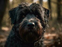 Bouvier des Flandres dog created with Generative AI technology photo