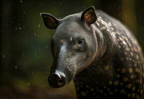 Tapir portrait created with Generative AI technology photo