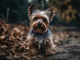 Biewer Terrier dog created with Generative AI technology photo