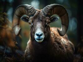 Ram portrait created with Generative AI technology photo