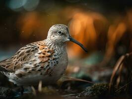 Dunlin pájaro retrato creado con generativo ai tecnología foto