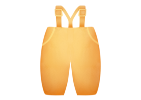 inverno inverno sintético macacão para criança. amarelo calças com suspensórios. fofa roupas isolado em transparente fundo. clipart e Cortar fora equipamento roupas aguarela ilustração png