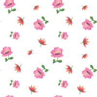 Watercolor trendy minimalistic pink Flower rose. cute plant seamless pattern on transparent background. for Wedding Invitation, greeting card, packaging paper, fabrics, wrapping gifts, stickers png