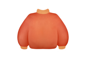 aguarela outono ou inverno roupas ilustração. caloroso tricotado de lã vermelho suéter isolado em transparente fundo. acolhedor outono casual roupa. fofa infantil vestuário, frio clima acessórios clipart png