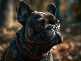 French bulldog created with Generative AI technology photo