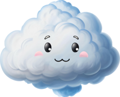 ein Karikatur Wolke Gesicht. ai- generativ png