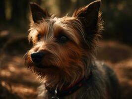 Australian Terrier dog created with Generative AI technology photo