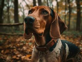 American English Coonhound dog created with Generative AI technology photo