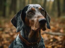 Bluetick Coonhound dog created with Generative AI technology photo