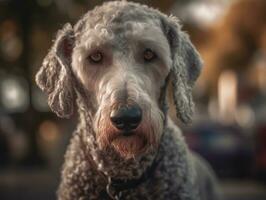 Bedlington terrier perro creado con generativo ai tecnología foto