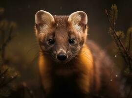 Marten portrait created with Generative AI technology photo