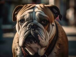 Bulldog created with Generative AI technology photo