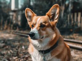 Corgi dog created with Generative AI technology photo