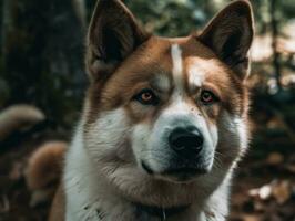 Akita dog created with Generative AI technology photo