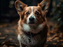 Corgi dog created with Generative AI technology photo