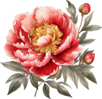 Picture of many peonies Chinese watercolor style. AI-generated. png