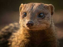 Mongoose portrait created with Generative AI technology photo