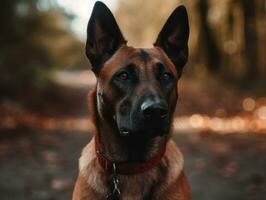 Belgian Malinois dog created with Generative AI technology photo