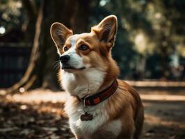 Corgi dog created with Generative AI technology photo