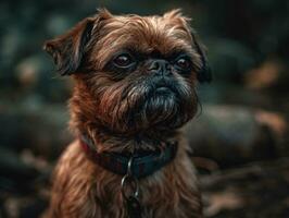 Brussels Griffon dog created with Generative AI technology photo