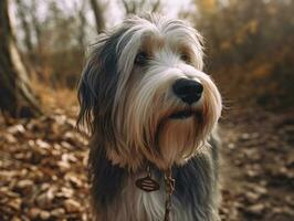 Bearded Collie dog created with Generative AI technology photo