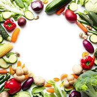 Colorful vegetables background with healthy vegetables decoration ai generative photo