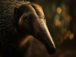 Anteater portrait created with Generative AI technology photo